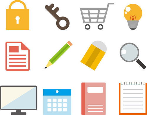 办公用品图标矢量素材